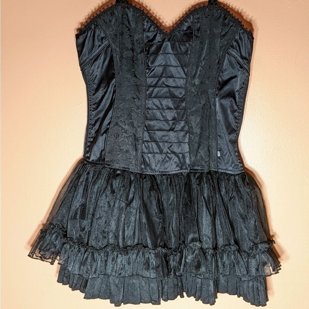 Tripp NYC Black Tutu Layers Corset Removable Straps Mini Dress XL NWOT - Picture 5 of 15